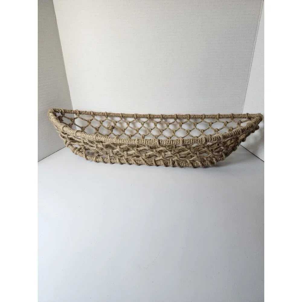 Rope Wrapped Boat Shape Basket